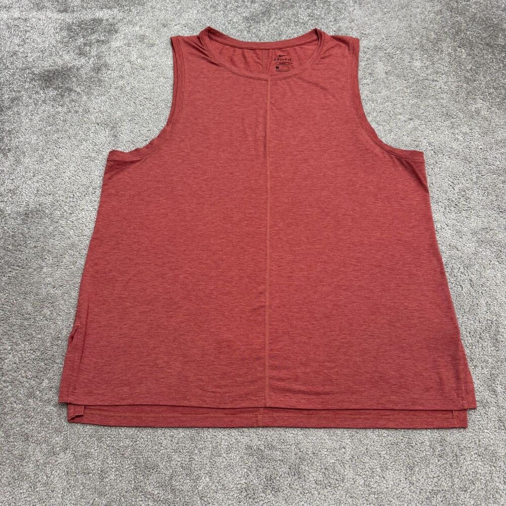 Nike Dri-FIT Yoga Tank Top Shirt Mens XL Red Heather Gym Workout Slim Fit Active